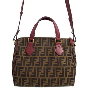 FENDI Zucca Boston Shoulder Bag Brown